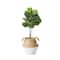 3ft. Artificial Fiddle Leaf Fig Tree With Handmade Cotton & Jute Woven Basket DIY Kit